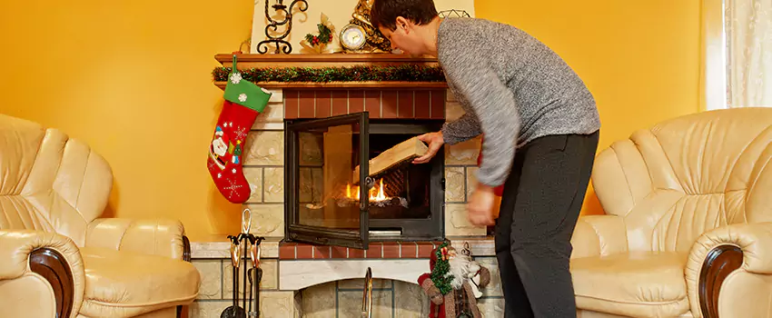 Rusted Metal Fireplace Restoration in East Islip, New York